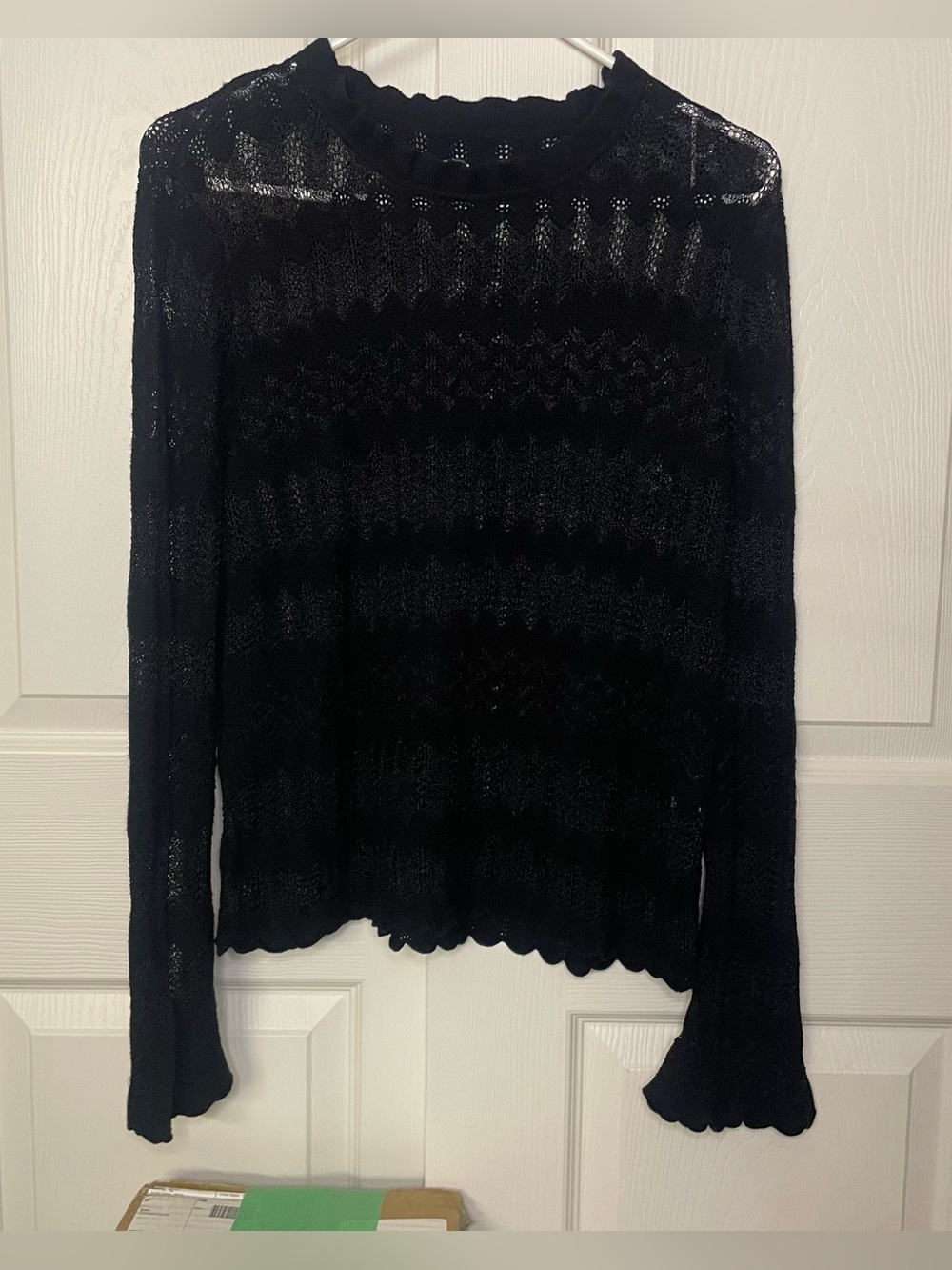 Soho Jeans Black Open Knit Long Sleeve size XL